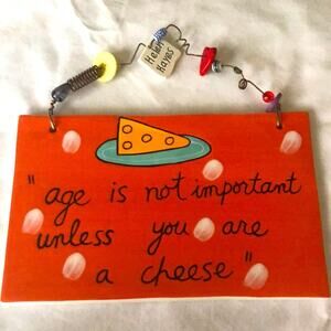 Handcrafted Quirky Funny Cheese Wall Art Decor